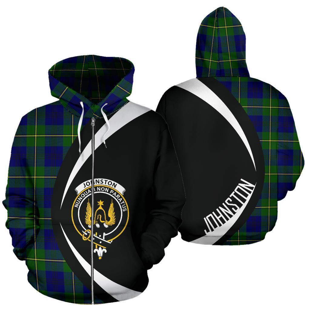 Johnston Modern Tartan Crest Zipper Hoodie - Circle Style