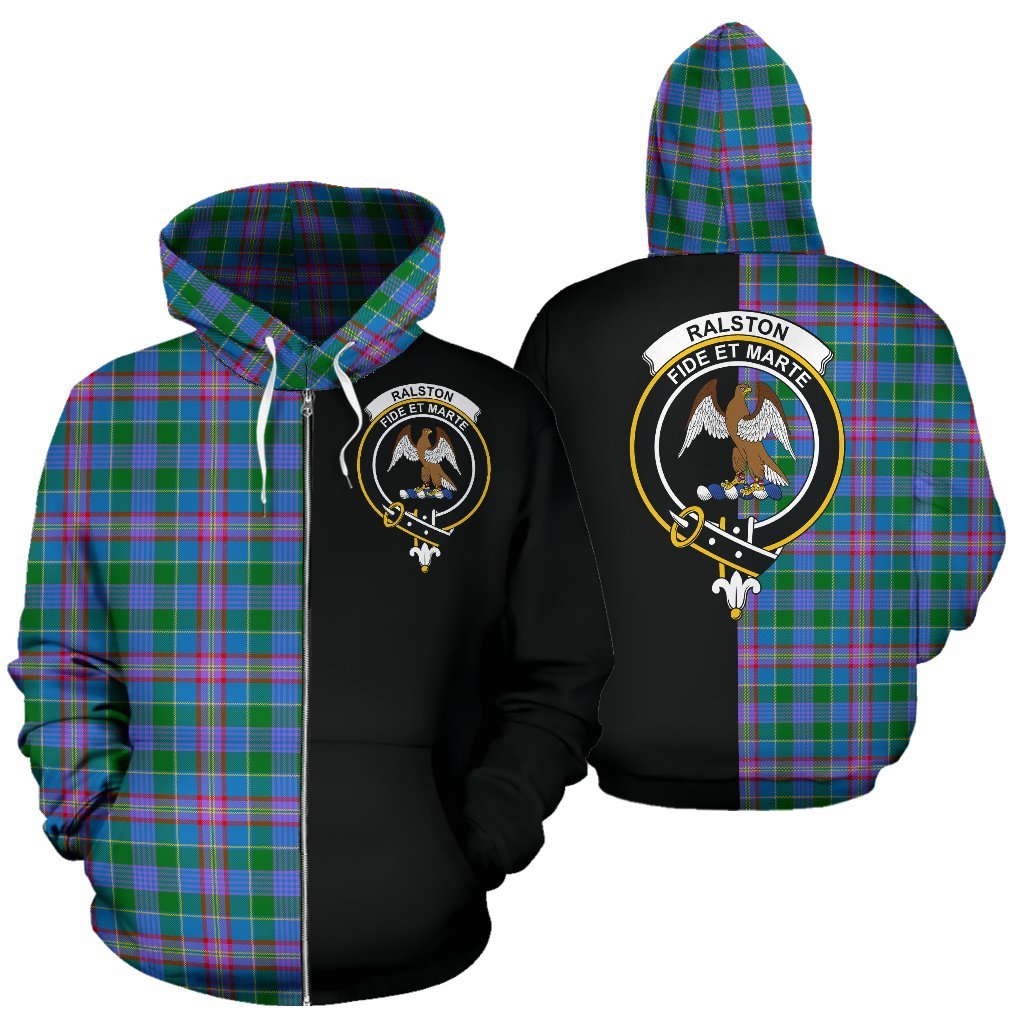 Ralston Tartan Crest Zipper Hoodie - Half Of Me Style