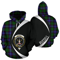 Russell Modern Tartan Crest Hoodie - Circle Style