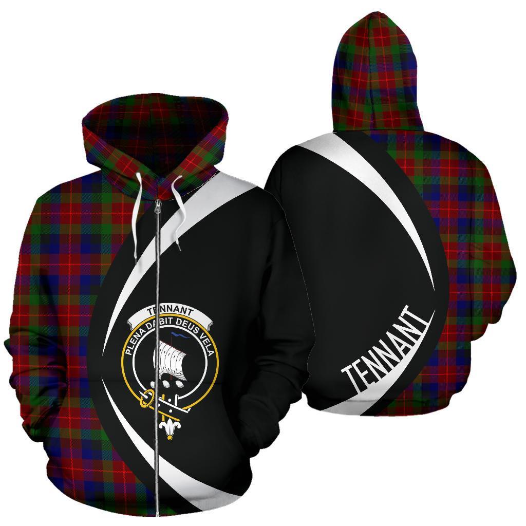 Tennant Tartan Crest Zipper Hoodie - Circle Style