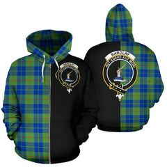 Barclay Hunting Ancient Tartan Crest Zipper Hoodie - Half Of Me Style