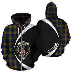 Clelland Modern Tartan Crest Zipper Hoodie - Circle Style