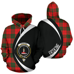 Erskine Modern Tartan Crest Hoodie - Circle Style