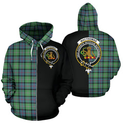 MacThomas Ancient Tartan Crest Zipper Hoodie - Half Of Me Style