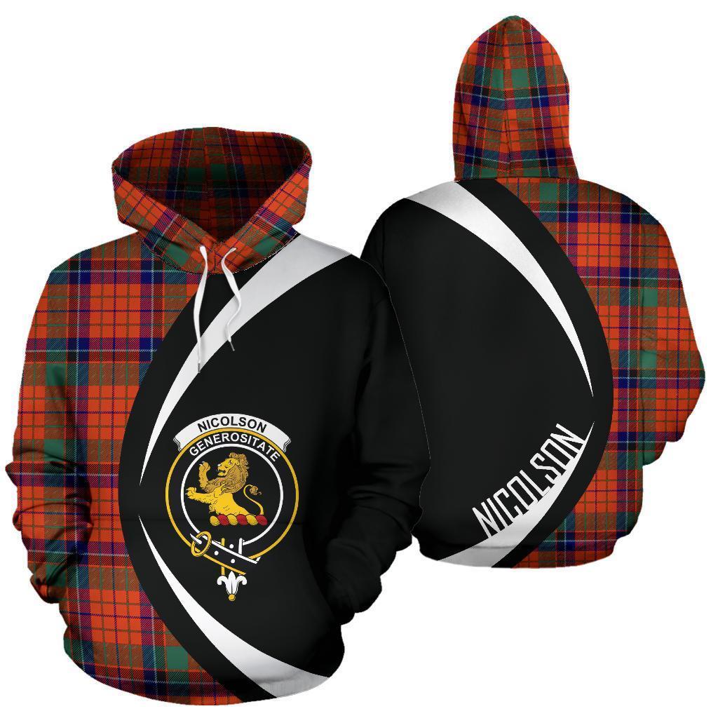 Nicolson Ancient Tartan Crest Hoodie - Circle Style