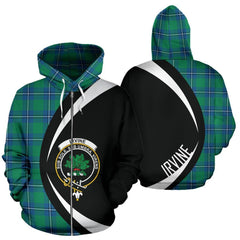 Irvine Ancient Tartan Crest Zipper Hoodie - Circle Style