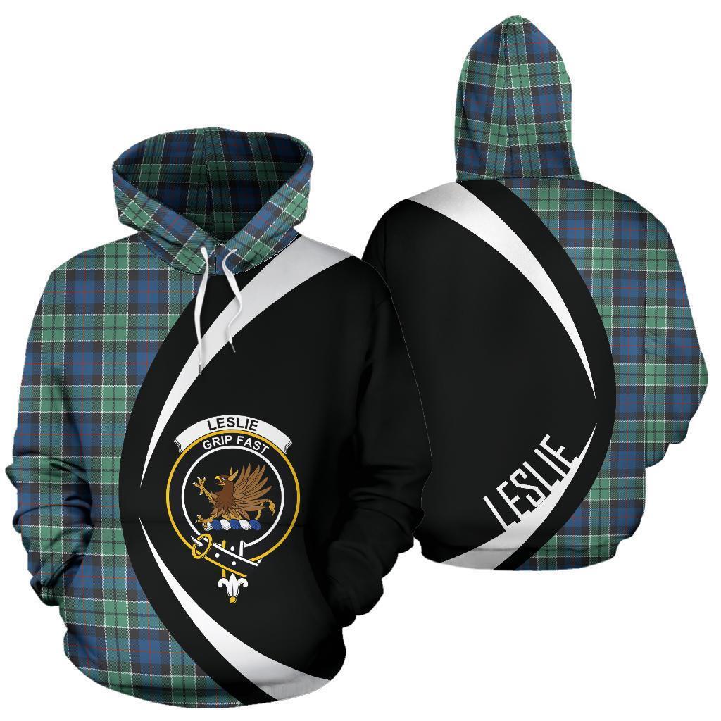 Leslie Hunting Ancient Tartan Crest Hoodie - Circle Style