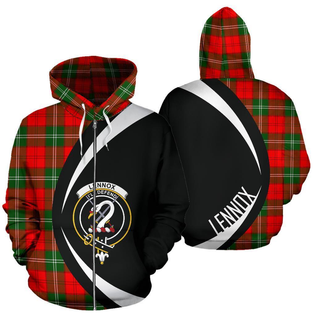 Lennox Modern Tartan Crest Zipper Hoodie - Circle Style