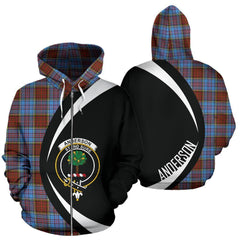 Anderson Modern Tartan Crest Zipper Hoodie - Circle Style