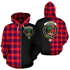 Hamilton Modern Tartan Crest Zipper Hoodie - Half Of Me Style