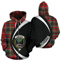 Anderson of Arbrake Tartan Crest Zipper Hoodie - Circle Style