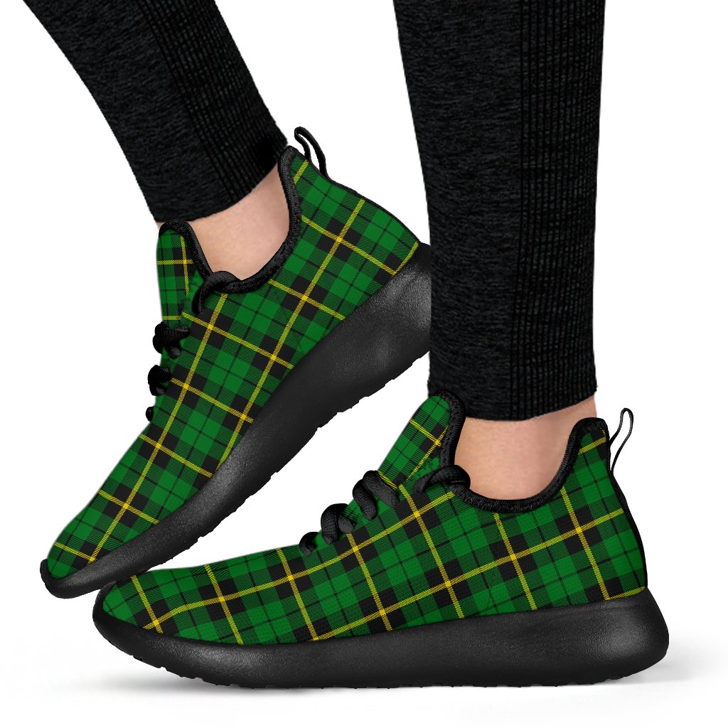 Wallace Hunting - Green Tartan Mesh Knit Sneakers