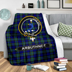 Arbuthnot Modern Tartan Crest Blanket - 3 Sizes