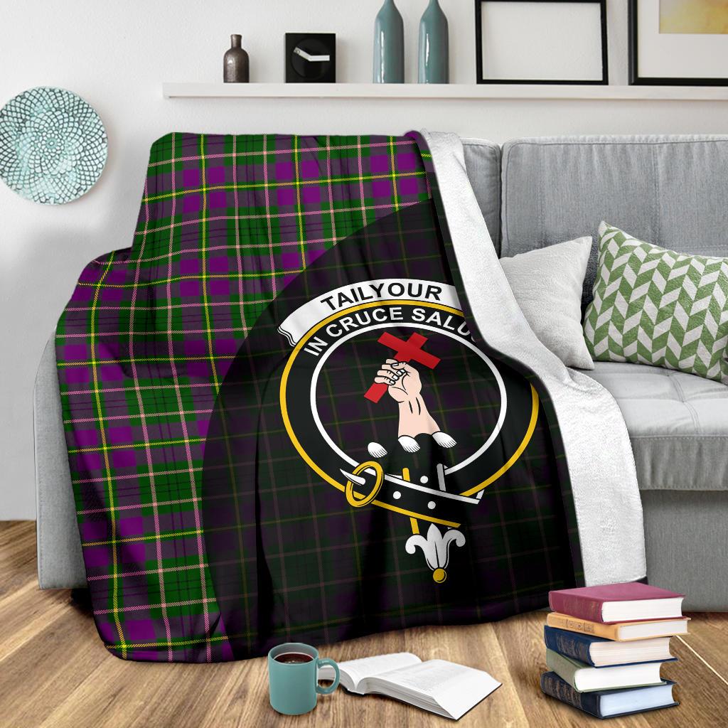 Taylor (Tailyour) Tartan Crest Wave Blanket - 3 Sizes