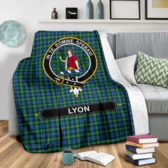 Lyon Family Tartan Crest Blanket - 3 Sizes
