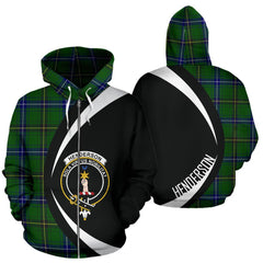 Henderson (Mackendrick) Modern Tartan Crest Zipper Hoodie - Circle Style