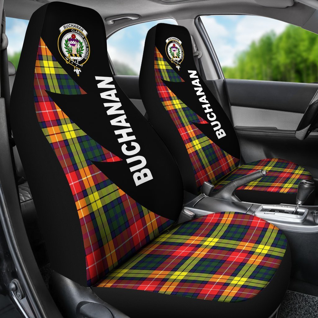 Buchanan Tartan Crest Car Seat Cover - Flash Style