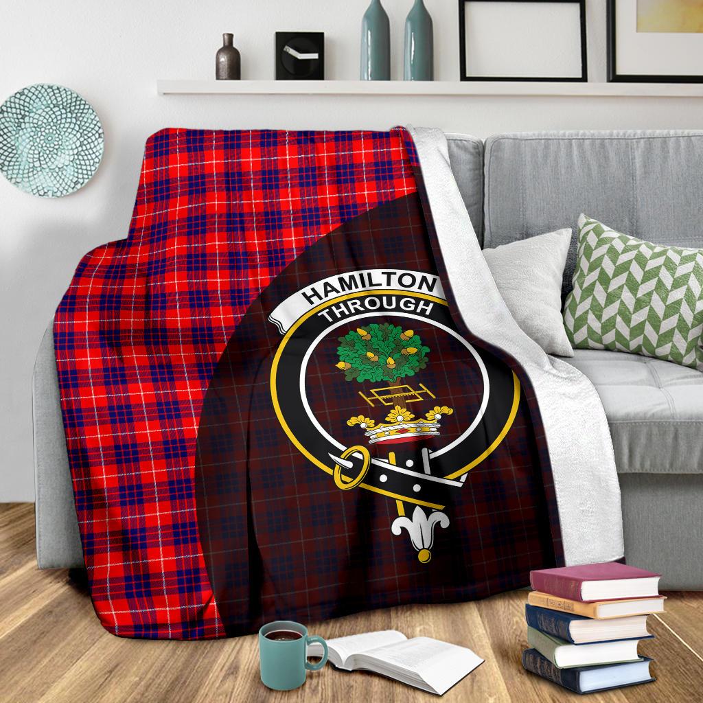 Hamilton Family Modern Tartan Crest Blanket