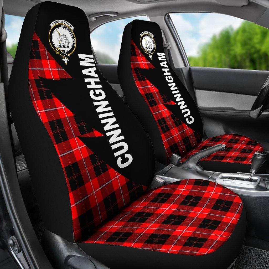 Cunningham Family Tartan Crest Flash Style Car Seat Cover
