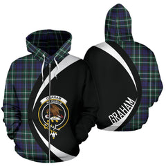 Graham of Montrose Modern Tartan Crest Zipper Hoodie - Circle Style