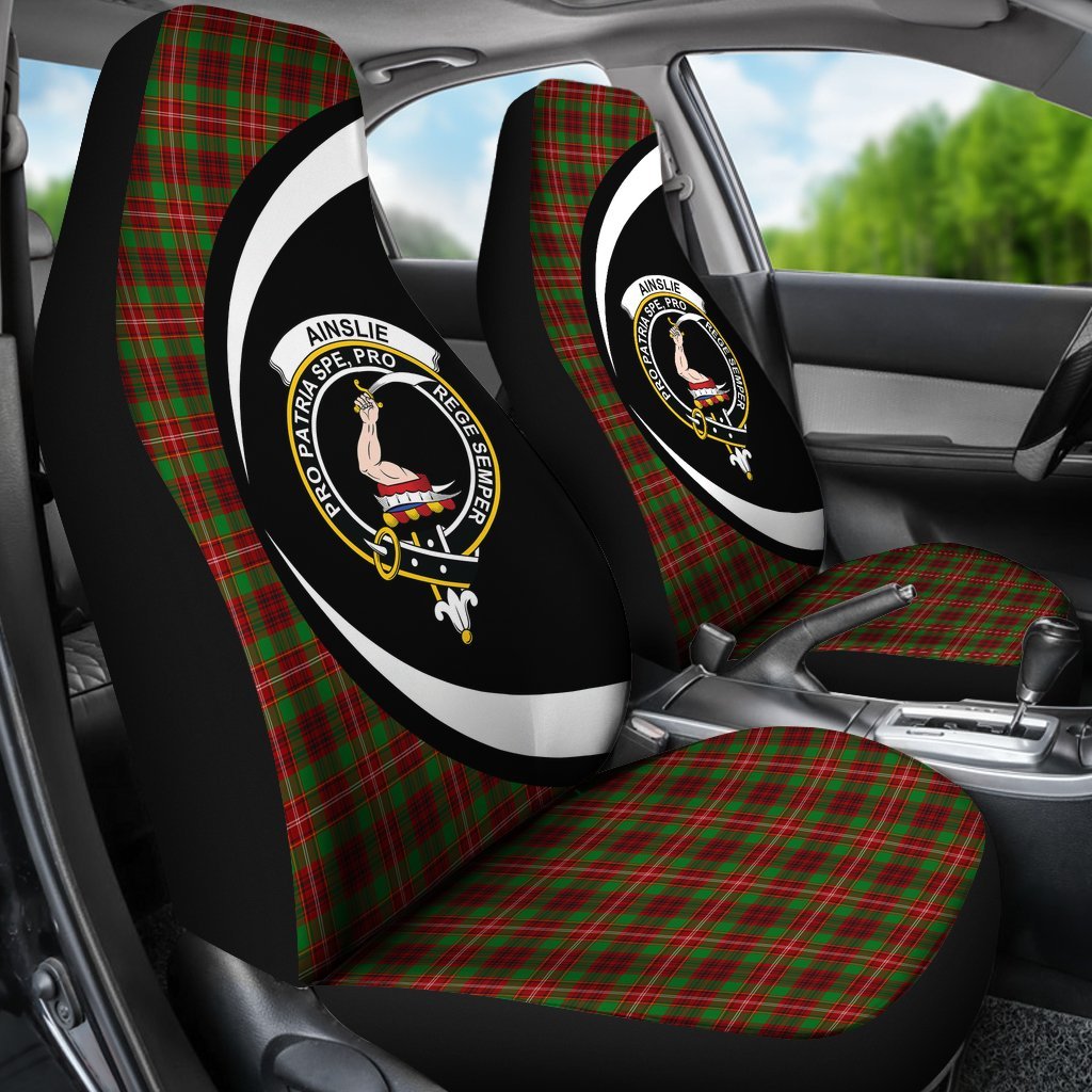 Ainslie Tartan Crest Circle Style Car Seat Cover