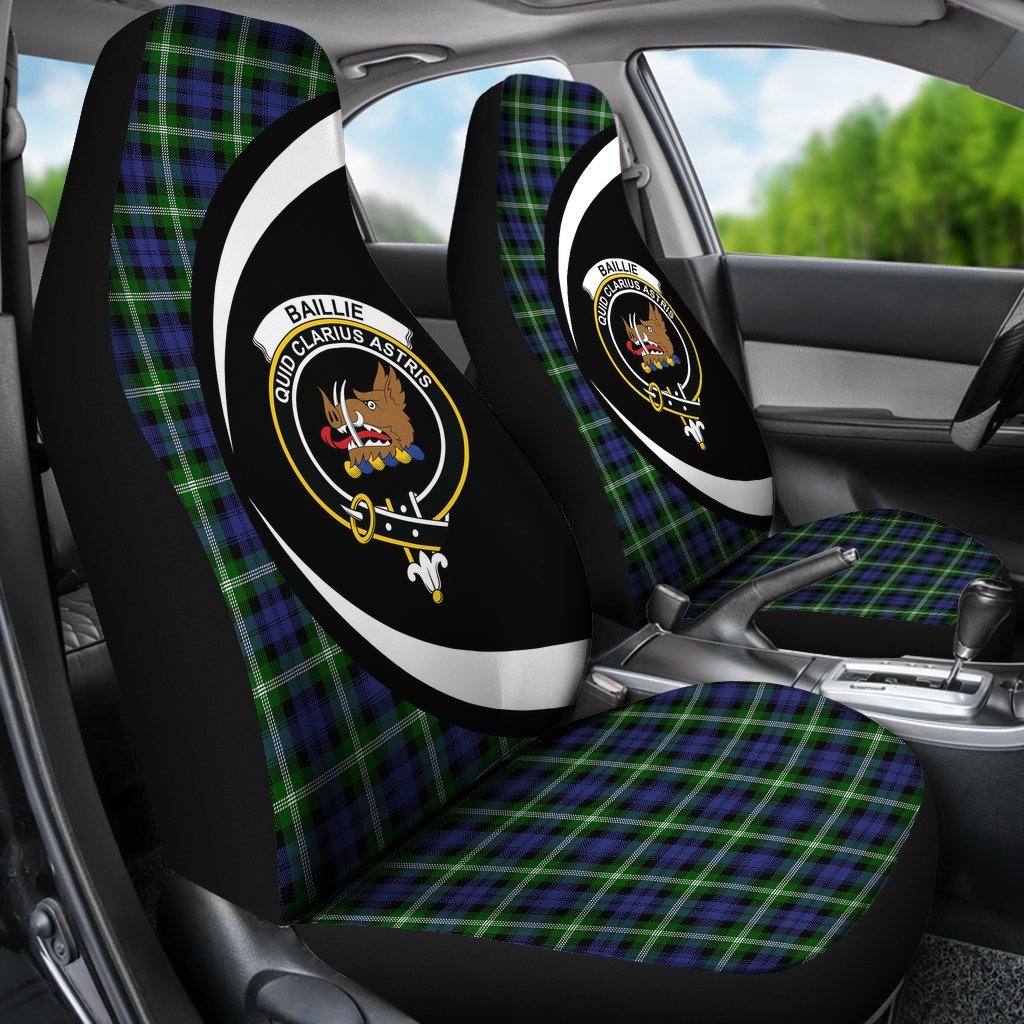 Baillie Modern Tartan Crest Circle Style Car Seat Cover