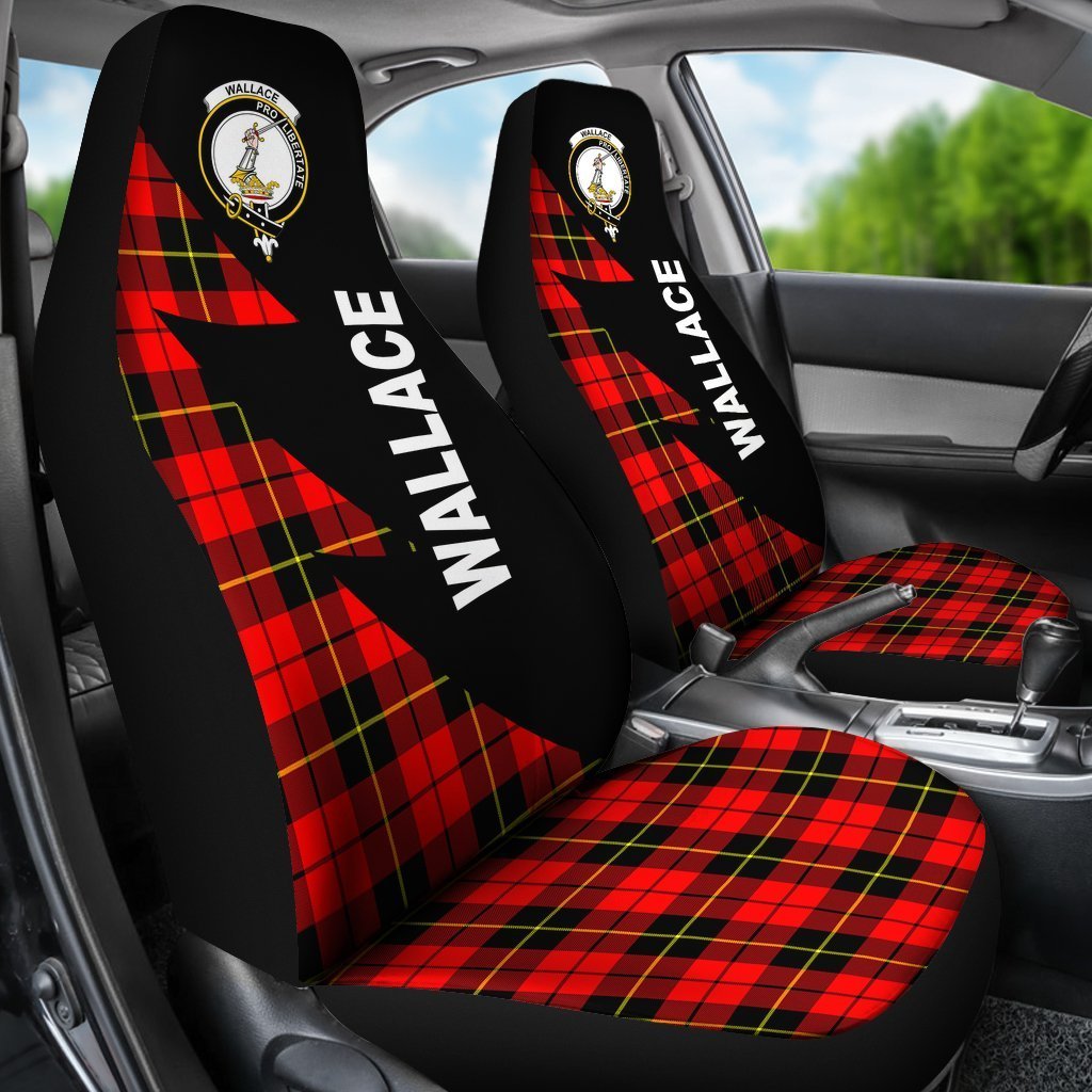 Wallace Tartan Crest Car Seat Cover - Flash Style