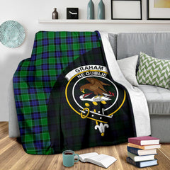 Graham of Menteith Modern Tartan Crest Blanket Wave Style