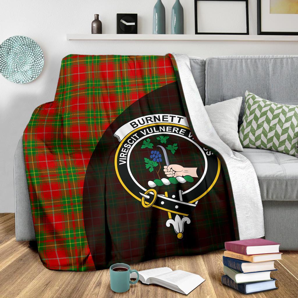 Burnett Ancient Tartan Crest Blanket Wave Style