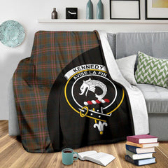 Kennedy Weathered Tartan Crest Blanket Wave Style