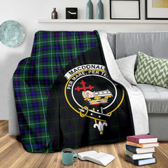 MacDonald of the Isles Hunting Modern Tartan Crest Blanket Wave Style