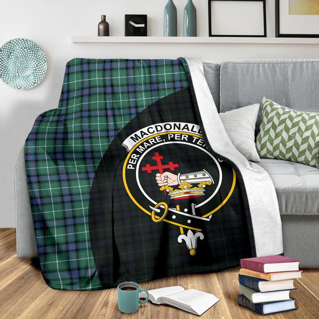 MacDonald of the Isles Hunting Ancient Tartan Crest Blanket Wave Style