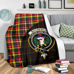 Buchanan Modern Tartan Crest Blanket Wave Style