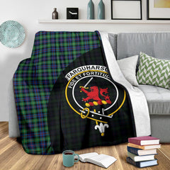 Farquharson Ancient Tartan Crest Blanket Wave Style