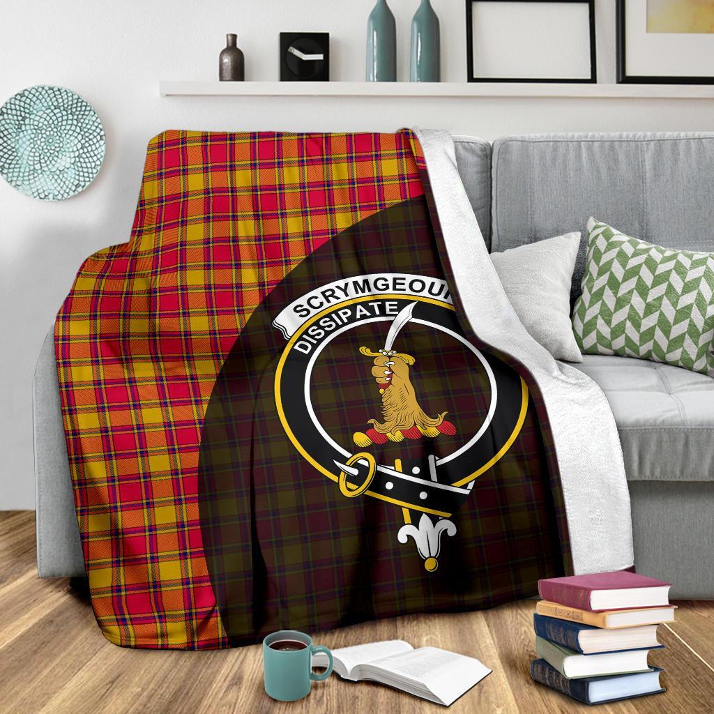 Scrymgeour Tartan Crest Blanket Wave Style