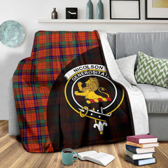 Nicolson Ancient Tartan Crest Blanket Wave Style