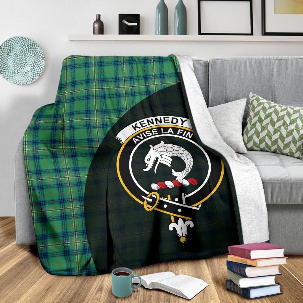 Kennedy Ancient Tartan Crest Blanket Wave Style