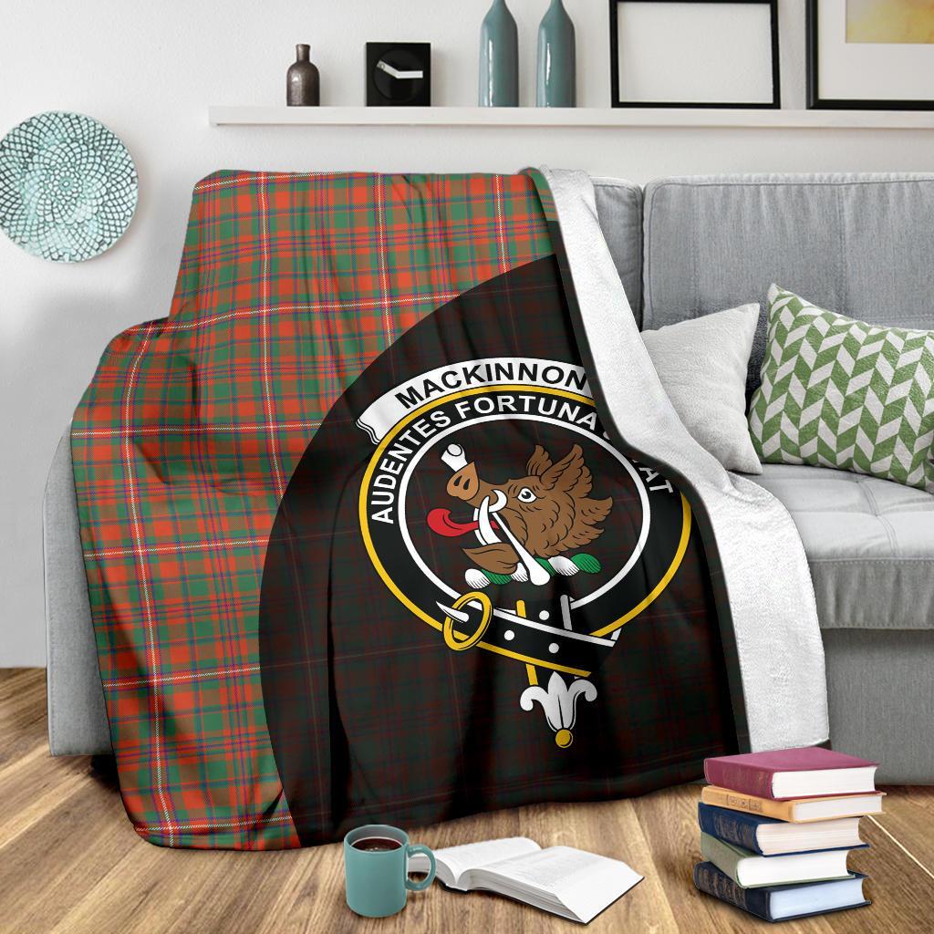 MacKinnon Ancient Tartan Crest Blanket Wave Style