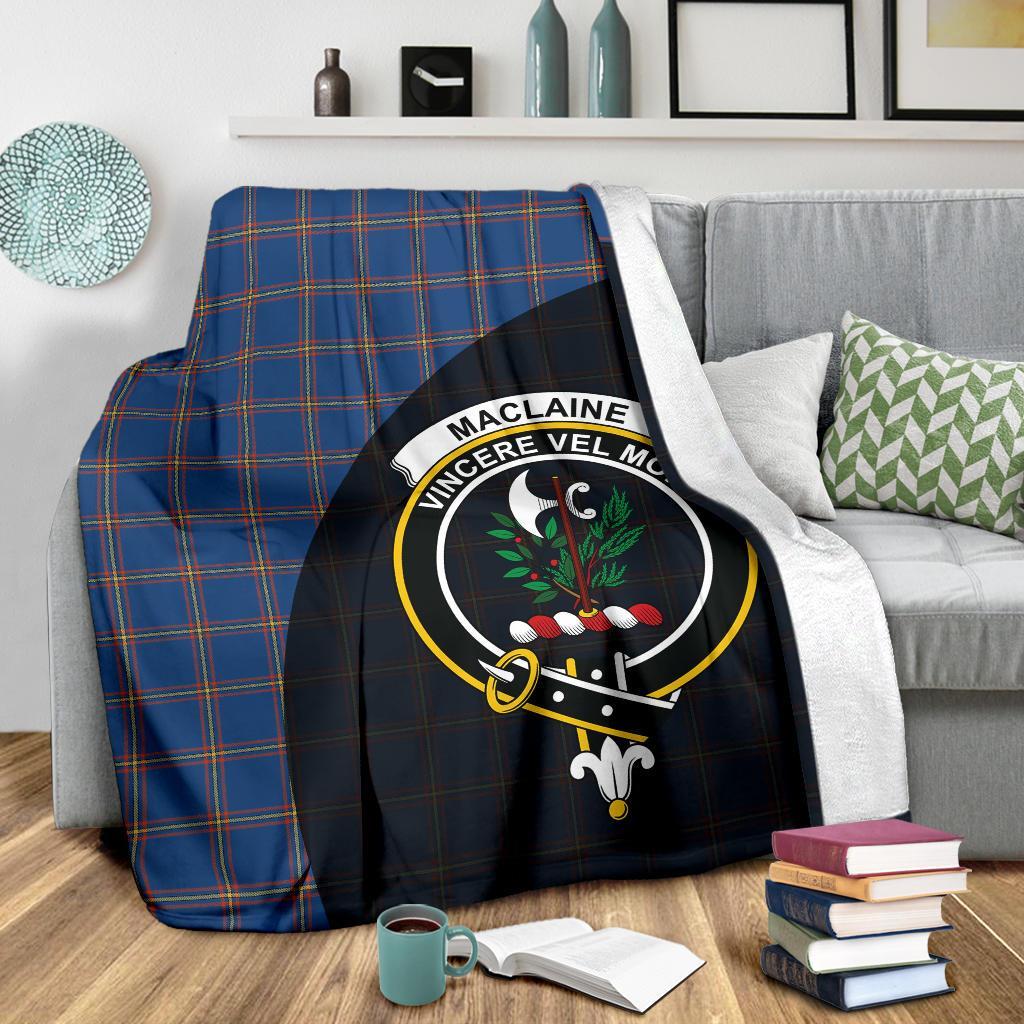 MacLaine of Loch Buie Hunting Ancient Tartan Crest Blanket Wave Style