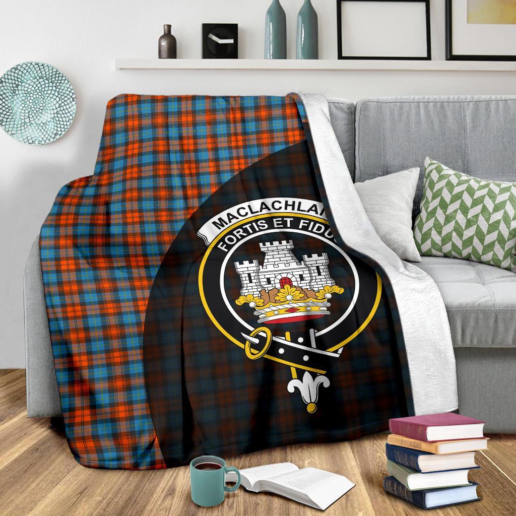 MacLachlan Ancient Tartan Crest Blanket Wave Style