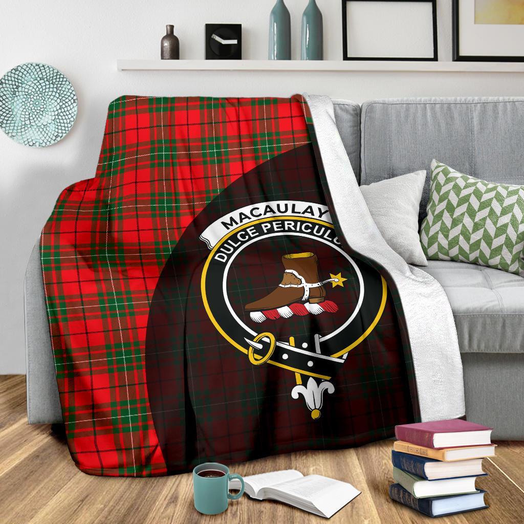 MacAulay Modern Tartan Crest Blanket Wave Style