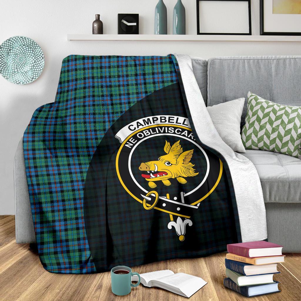 Campbell of Cawdor Ancient Tartan Crest Blanket Wave Style