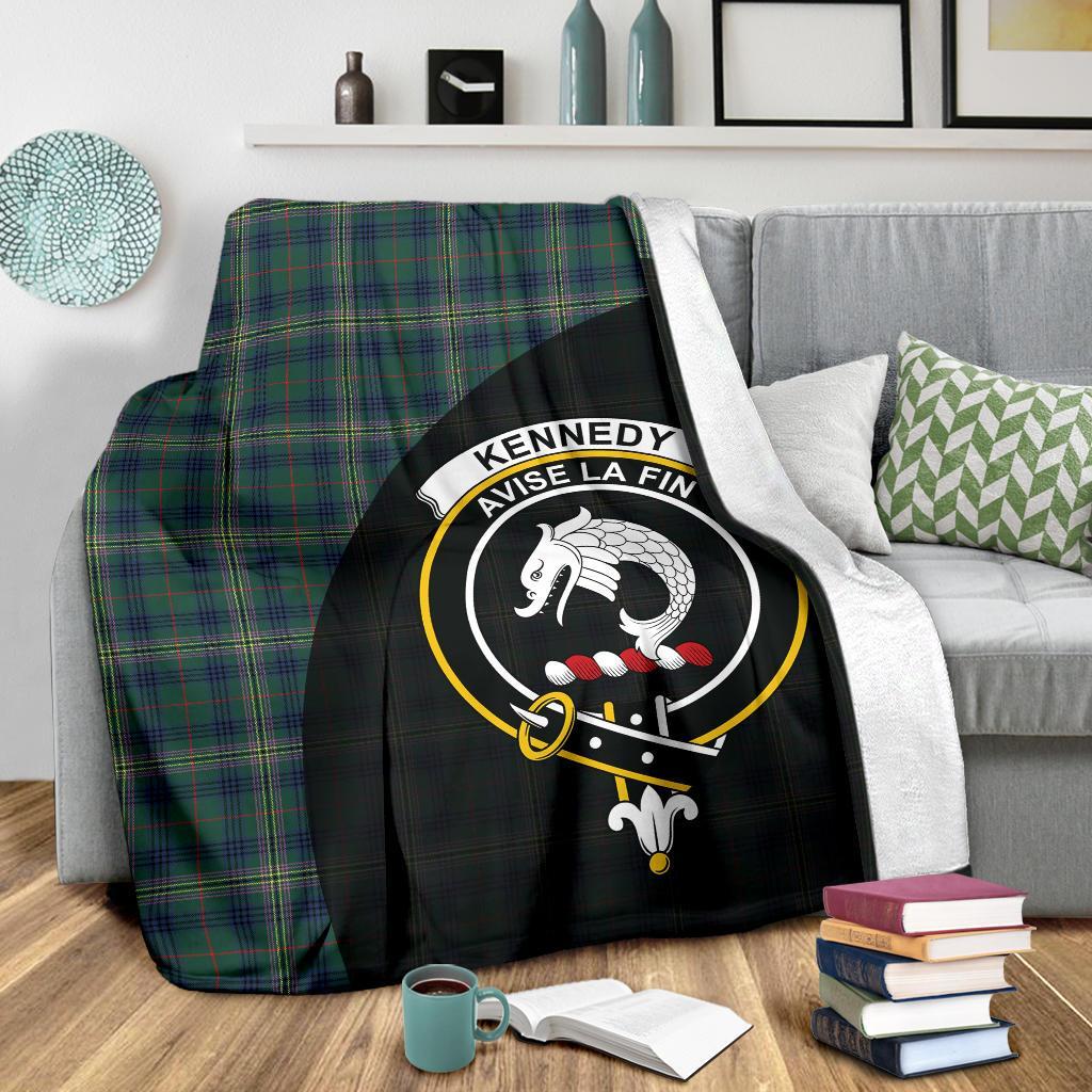 Kennedy Modern Tartan Crest Blanket Wave Style