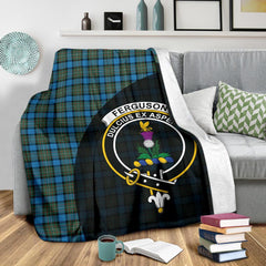 Fergusson Ancient Tartan Crest Blanket Wave Style