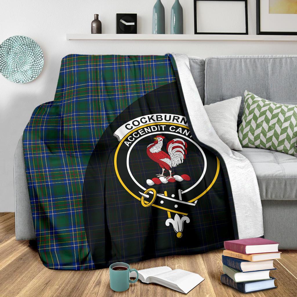 Cockburn Ancient Tartan Crest Blanket Wave Style