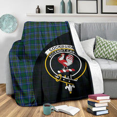 Cockburn Ancient Tartan Crest Blanket Wave Style