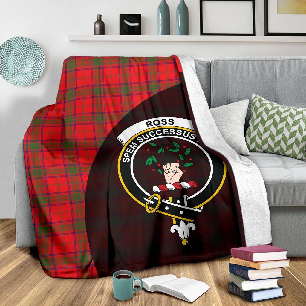 Ross Modern Tartan Crest Blanket Wave Style