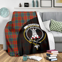 MacLean of Duart Ancient Tartan Crest Blanket Wave Style