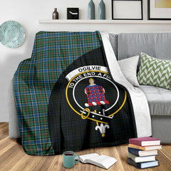 Ogilvie Hunting Ancient Tartan Crest Blanket Wave Style