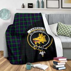 Campbell of Cawdor Modern Tartan Crest Blanket Wave Style